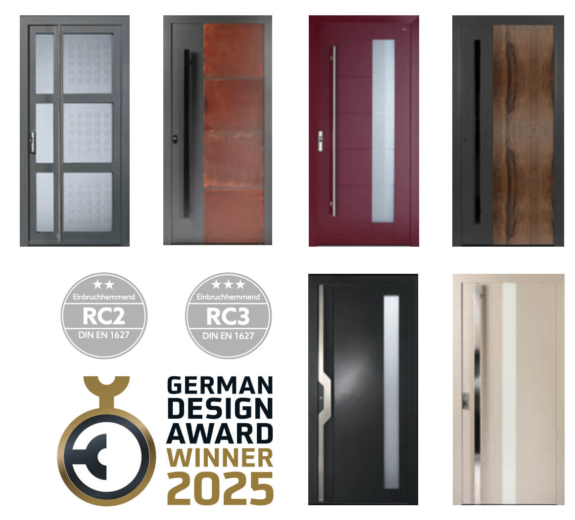 Hintertür mit modernem Design und hoher Sicherheit, ideal für stilvolle Eingangsbereiche.