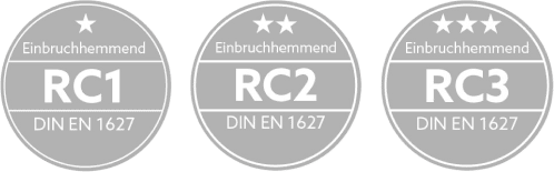 Hochsicherer RC3 Sicherheitsaufkleber nach DIN EN 1627.