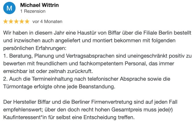Türfüllung von Biffar für Berlin – qualitativ hochwertig & zuverlässig, perfekt für moderne Haustüren.