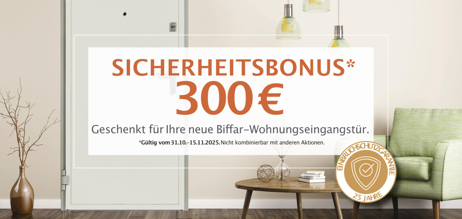 Sicherheitsbonus für Biffar-Tür jetzt 300 € – Einrichtung, Wohnungseingangstür, Komfort.