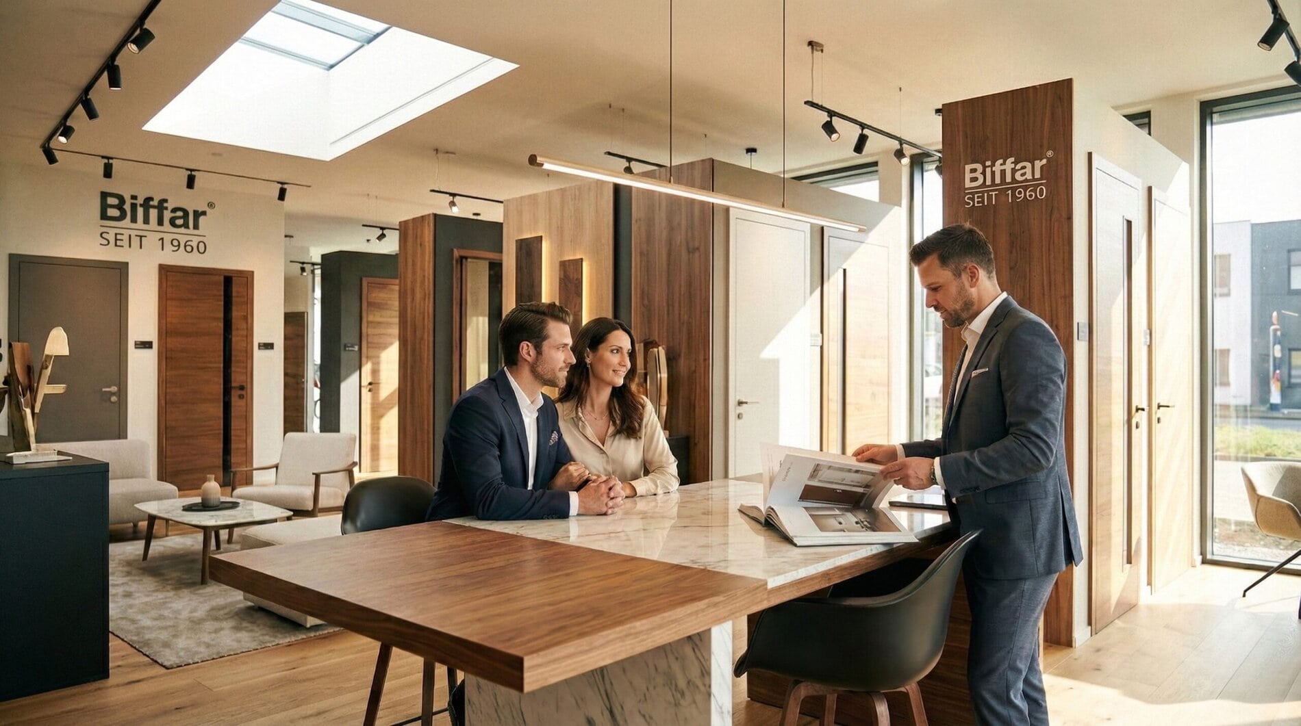 Moderne Holztüren Ausstellung bei Biffar, Holzdesign & Innovation seit 1960.